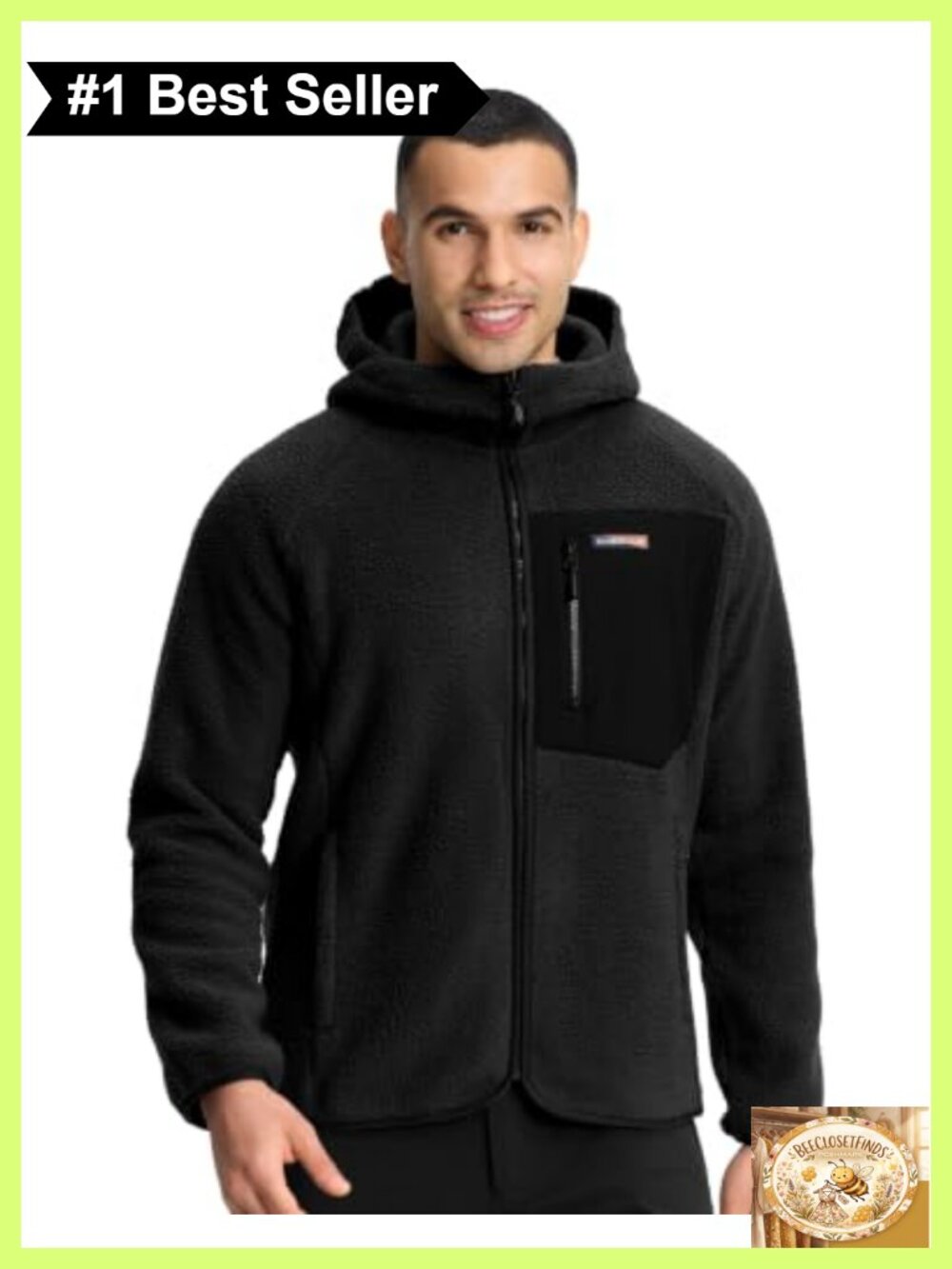 Sherpa Fleece Hoodie Jacket Full Zip Heavyweight Men's